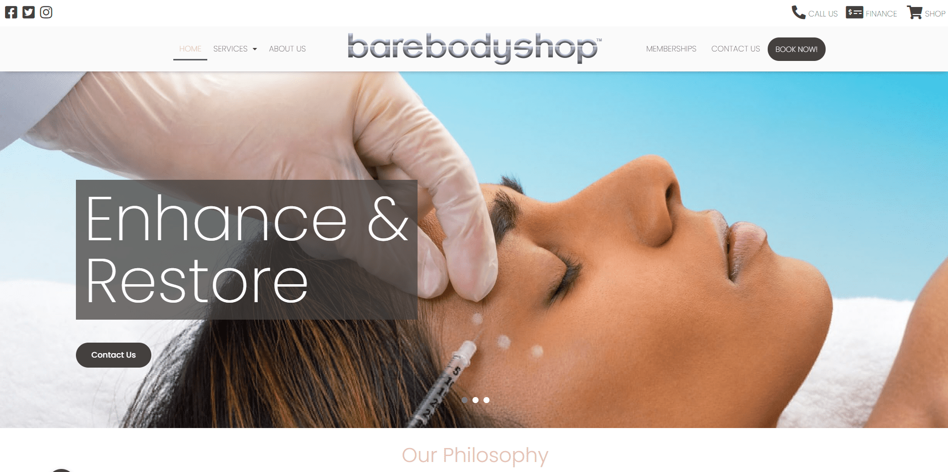 Bare Body Shop - Omaha website portfolio